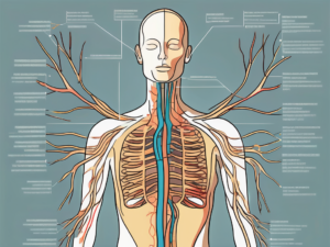 The human nervous system highlighting the spinal accessory nerve in a different color for emphasis