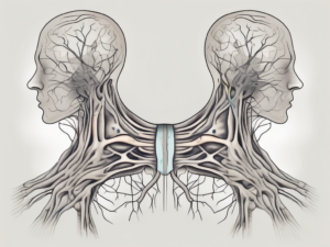 The accessory nerve branching out in the neck area