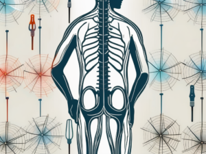 The spinal accessory nerve highlighted in a human body silhouette