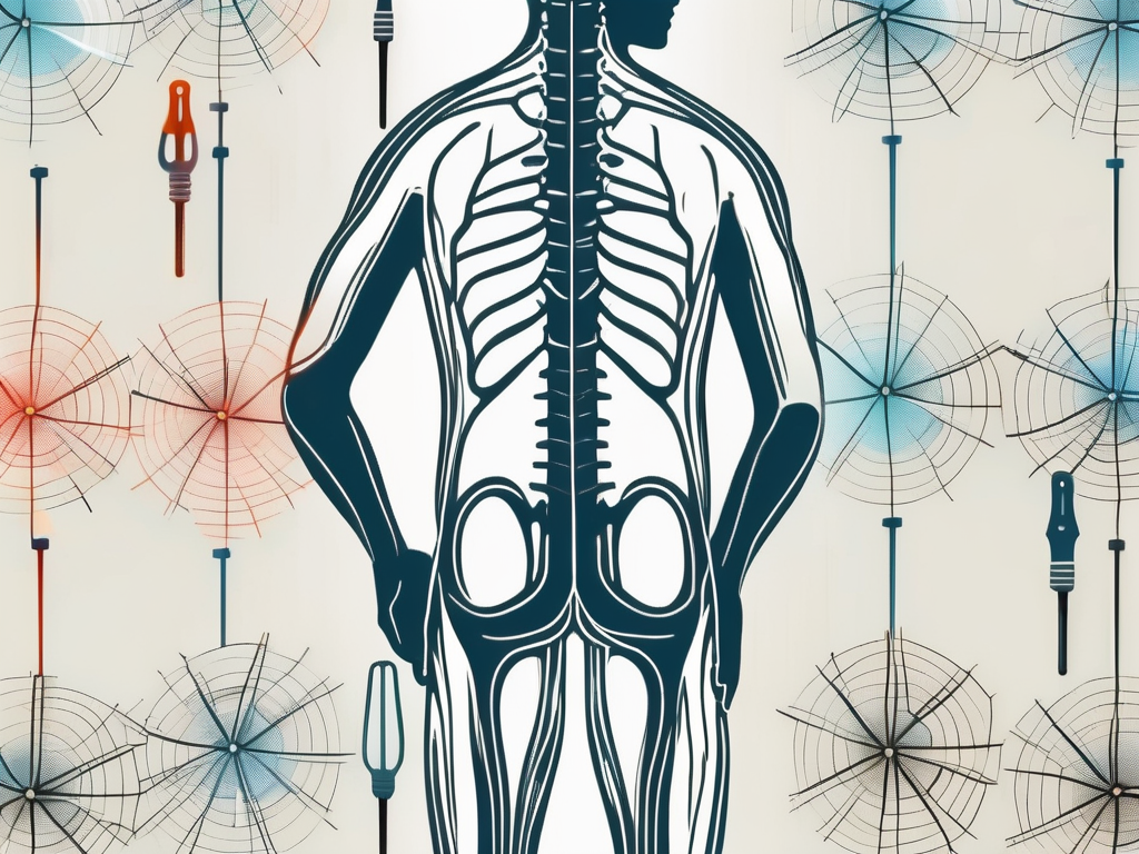 The spinal accessory nerve highlighted in a human body silhouette