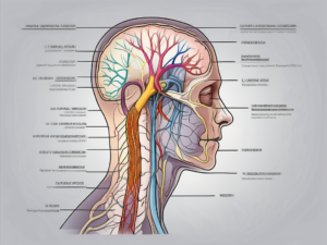 The human nervous system highlighting the spinal accessory nerve