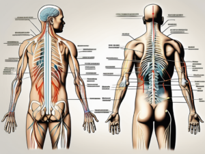 The spinal accessory nerve highlighted in a human body diagram