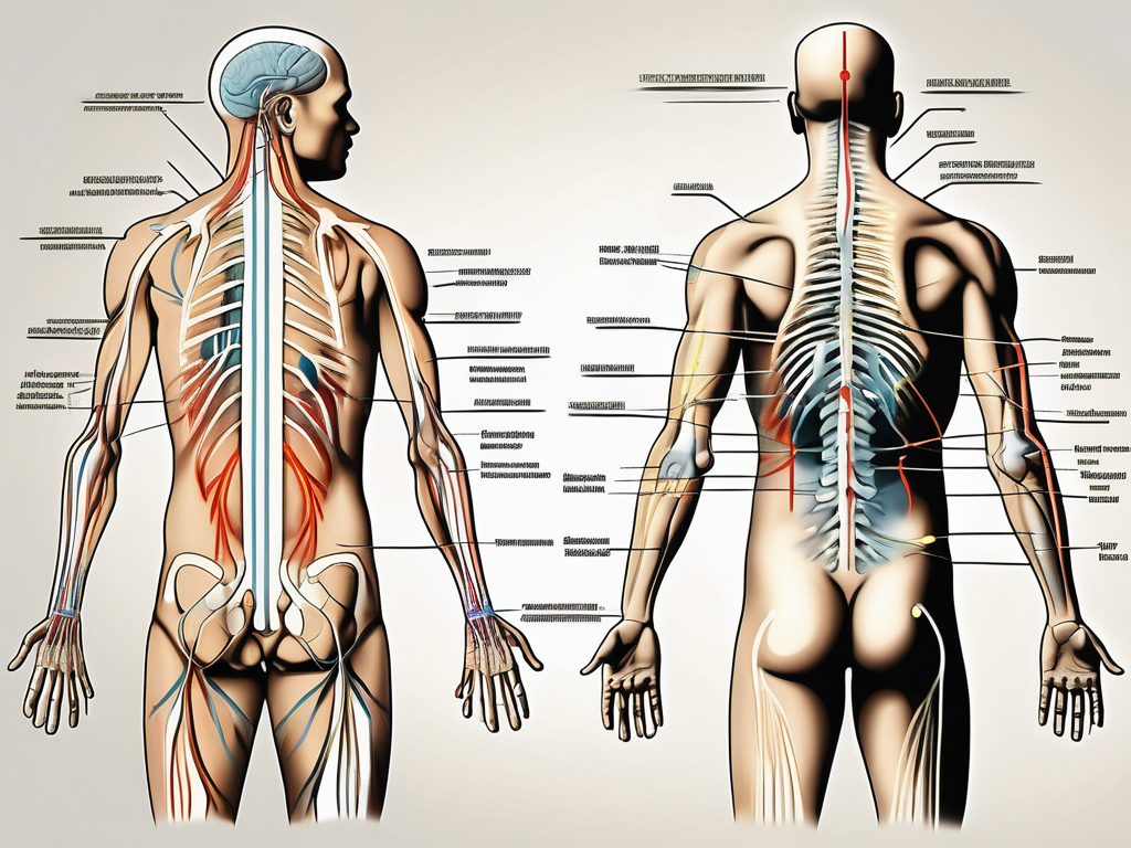 The spinal accessory nerve highlighted in a human body diagram