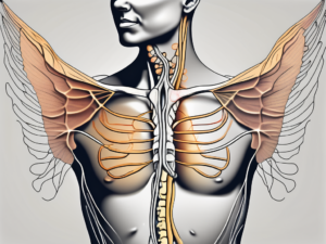 The human nervous system highlighting the accessory nerve