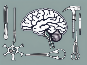 The human brain with a highlighted accessory nerve