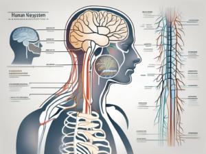 The human nervous system highlighting the accessory nerve