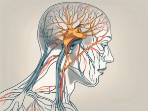 The accessory nerve branching out in the human body