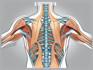 The human shoulder area showing the accessory nerve and the scapula