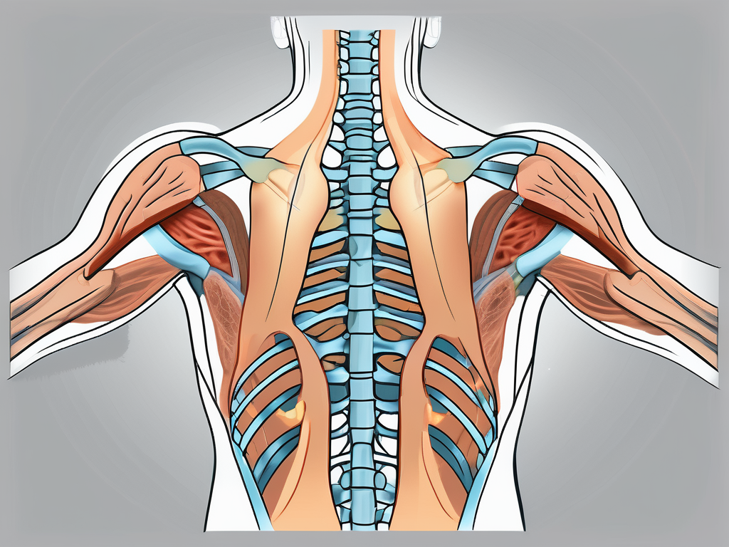 The human shoulder area showing the accessory nerve and the scapula