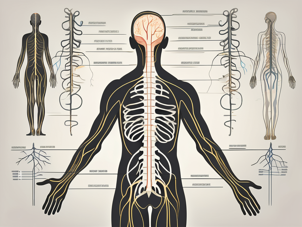 A human nervous system highlighting the spinal accessory nerve