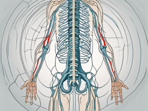 The human nervous system highlighting the spinal accessory nerve